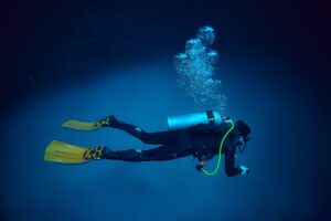 cenote angelita mexico cave diving extreme adventure underwater landscape water fog