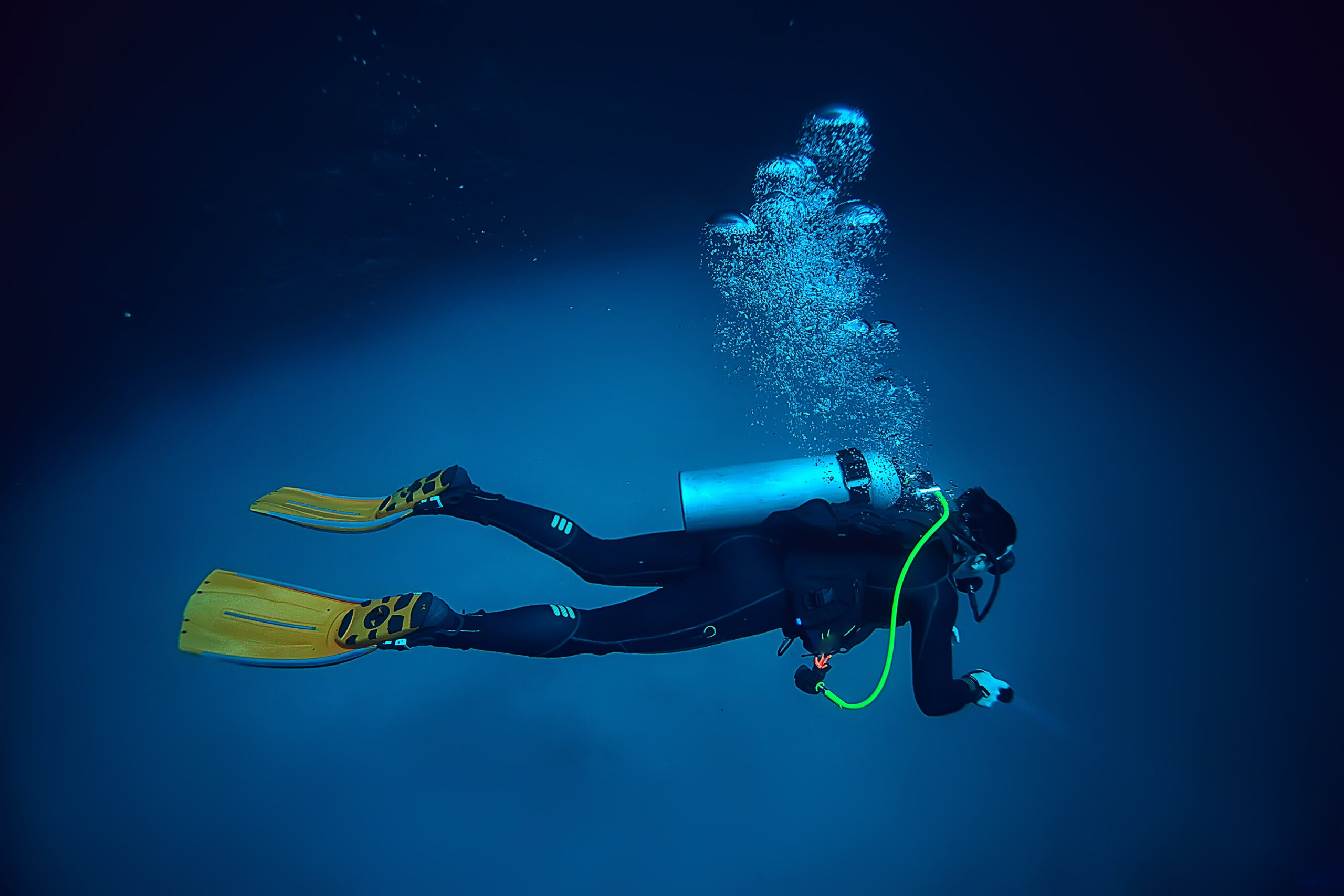 cenote angelita mexico cave diving extreme adventure underwater landscape water fog